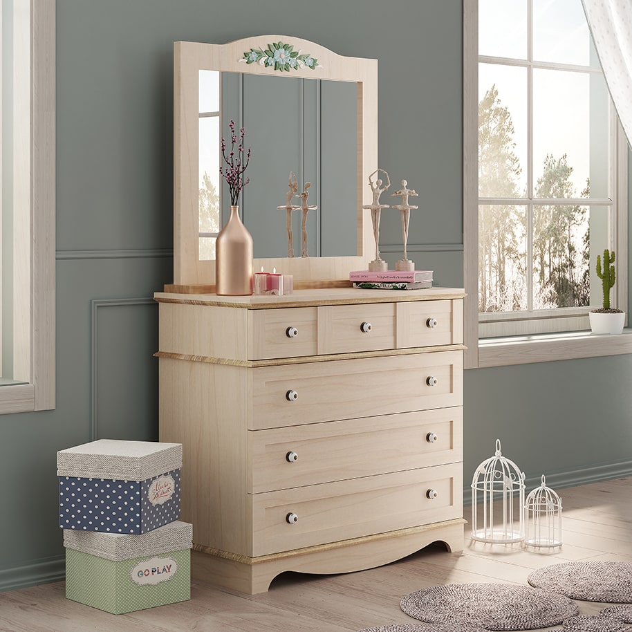 Princess clothes drawer with mirror