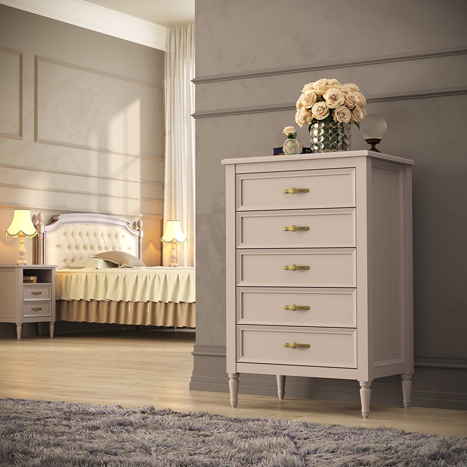 Romantic neoclassical clothes drawer