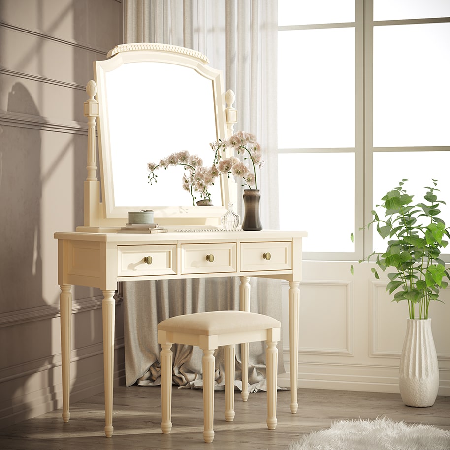 Romantic neoclassic dressing table