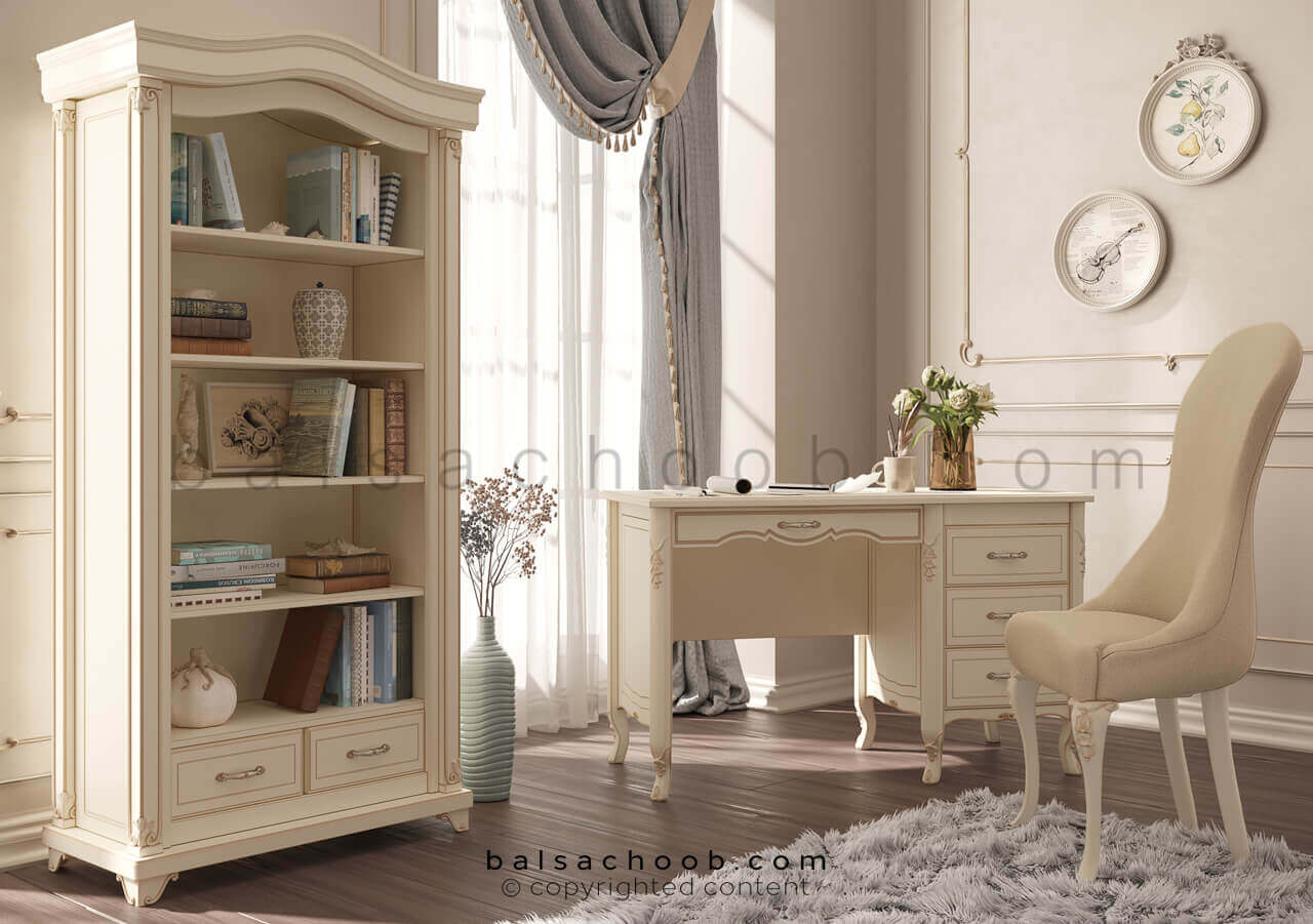 میز کار و کتابخانه