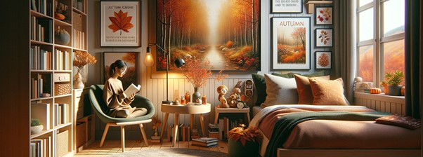 تزیین اتاق خواب پاییزی