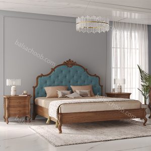 تخت دو نفره سلین-پارچه آبی