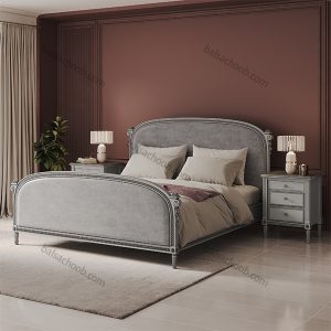 تخت دونفره دیاموند ساده-با لمسه با پایین تخت