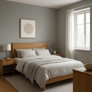 برای اتاق خواب، یعنی جایی که ذهن باید از کارهای روزانه فاصله بگیرد، این رنگ یکی از متعادلترین انتخابهاست؛ چرا که هم ظرافت طراحی مدرن را دارد و هم روح آرامشی درونی ایجاد میکند.
تخت خواب